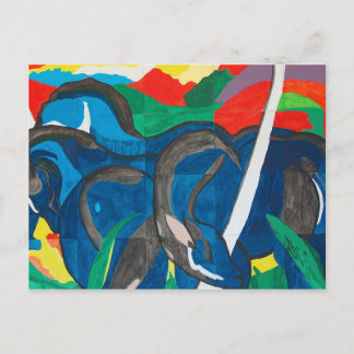 Postal Franz Marc - El caballo azul