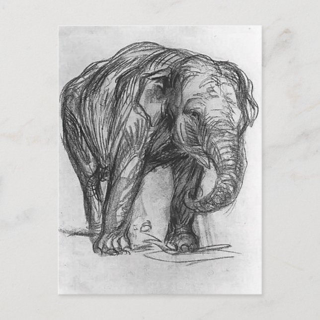 Postal Franz Marc - Elefante (Anverso)