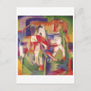 Postal Franz Marc - Elephant Horse Cattle Winter 1913-14