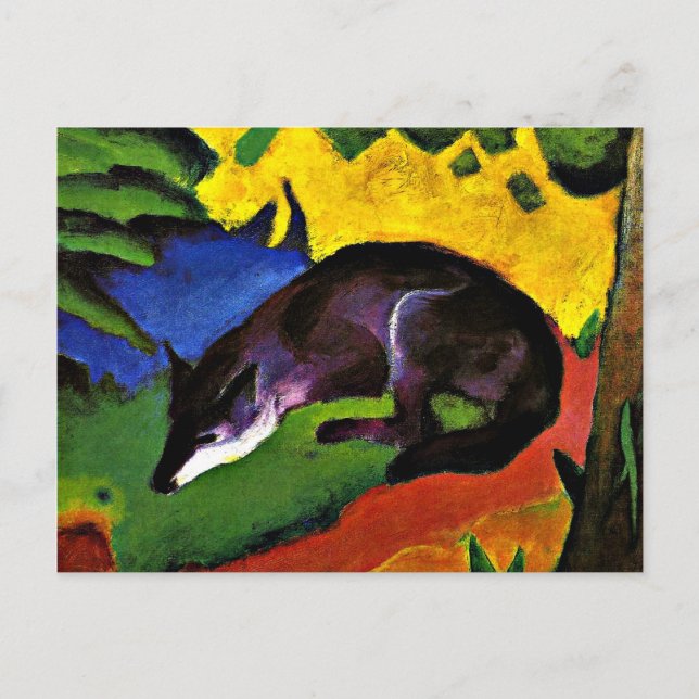 Postal Franz Marc - Fox azul (Anverso)