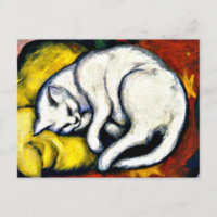 Franz Marc - Gato blanco. Pintura de Franz Marc de
