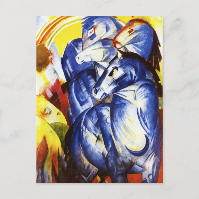 Postal Franz Marc La Torre de los Caballos Azules Postcar (Anverso)
