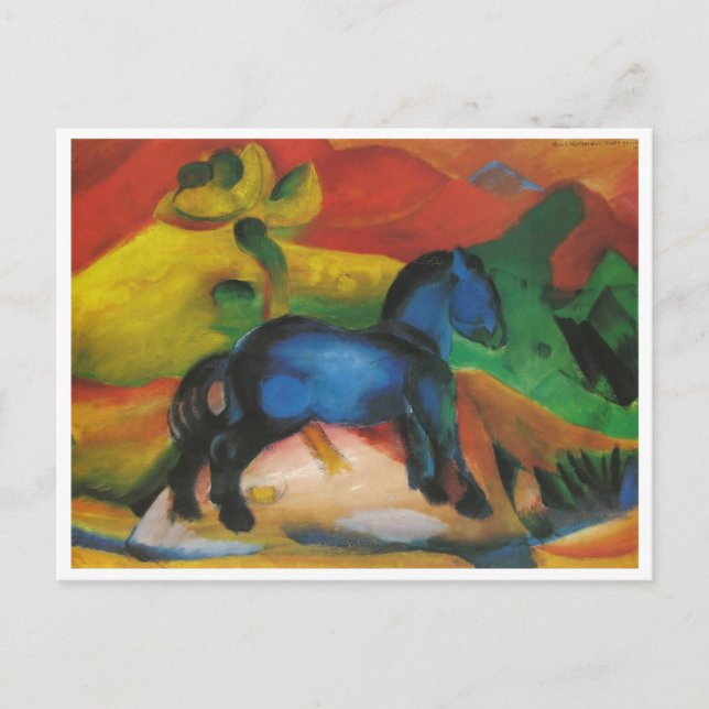 Postal Franz Marc - Lienzo de aceite de pequeño caballo a (Anverso)