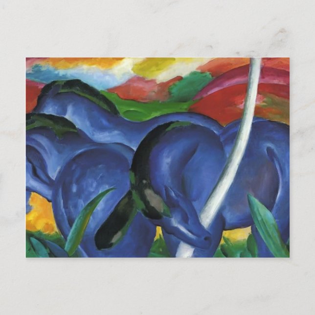 Postal Franz Marc - Los grandes caballos azules (Anverso)