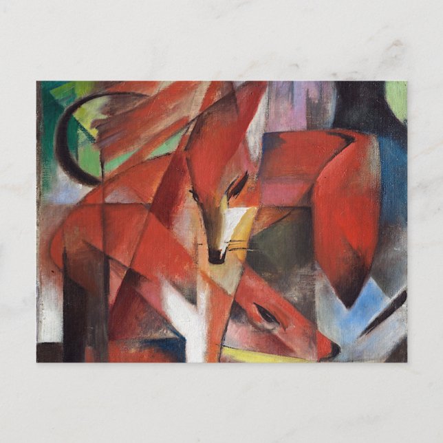 Postal Franz Marc - Los zorros, 1913 (Anverso)