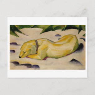 Postal Franz Marc - Perro que miente en blanco de nieve 1