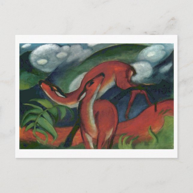 Postal Franz Marc - Red Deer II 1912 (Anverso)