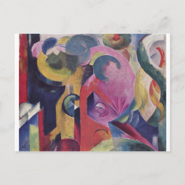 Postal Franz Marc - Resumen de la composición III de lien (Anverso)