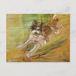 Postal Franz Marc: Saltando al perro Schlick