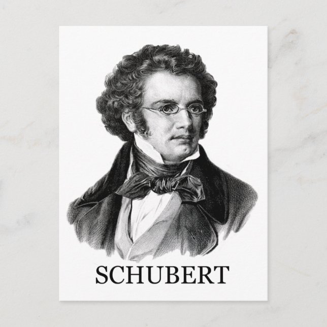 Postal Franz Schubert, negro (Anverso)