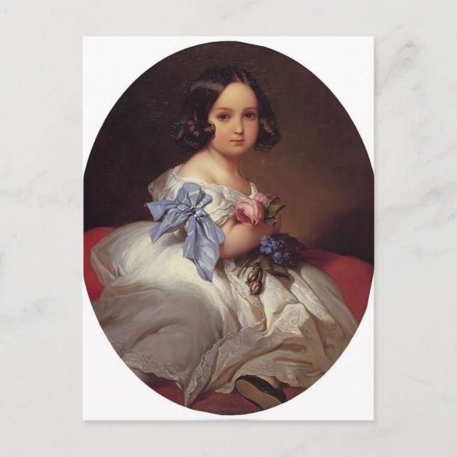 Postal Franz Winterhalter - Carlota de Bélgica (Anverso)