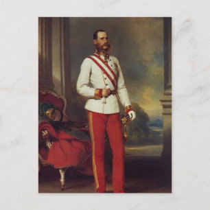Postal Franz Winterhalter-Emperador austriaco y Maria Ter