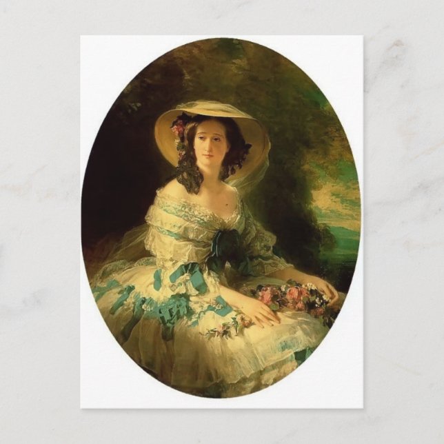 Postal Franz Winterhalter - Eugénie de Montijo (Anverso)
