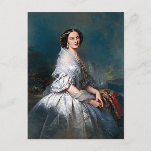 Postal Franz Winterhalter - Retrato de Eliza Franciszka (Anverso)