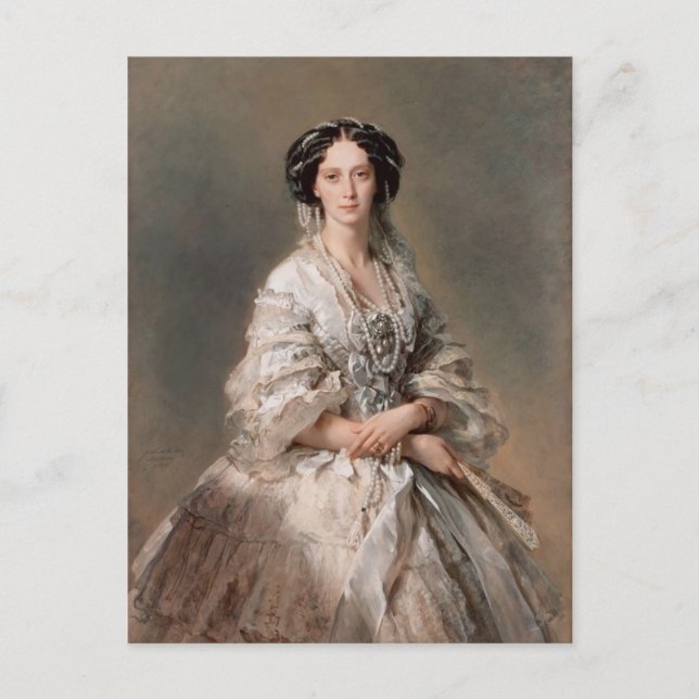 Postal Franz Winterhalter - Retrato de la emperatriz Marí (Anverso)