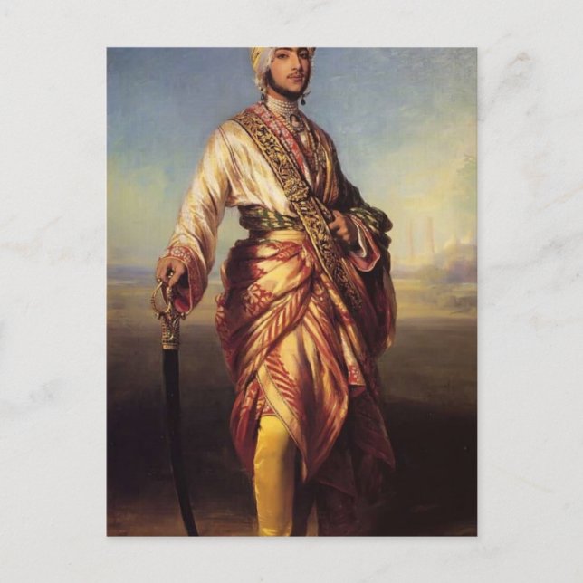 Postal Franz Xaver Winterhalter - El Maharaja Dalip Singh (Anverso)