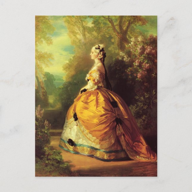 Postal Franz Xaver Winterhalter - La emperatriz Eugénie (Anverso)