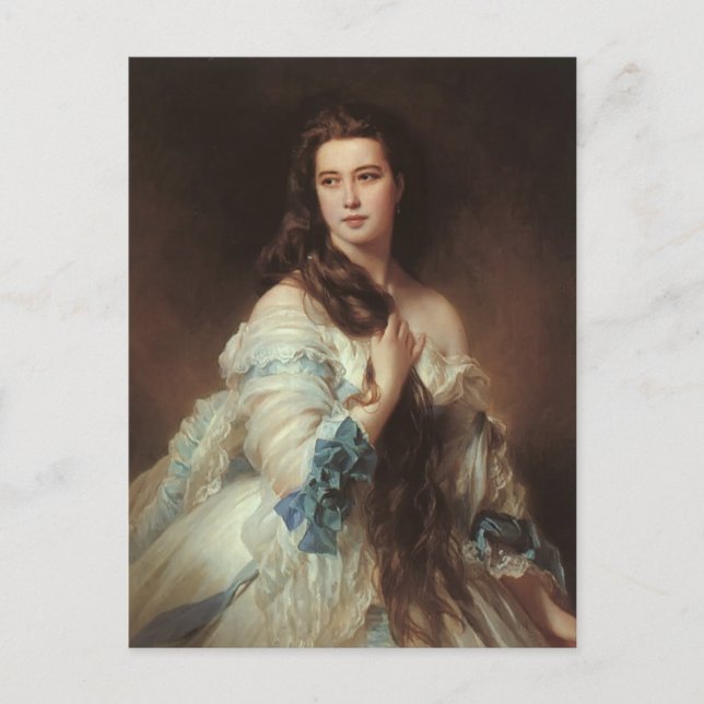 Postal Franz Xaver Winterhalter-Retrato de Madame Rimsky (Anverso)