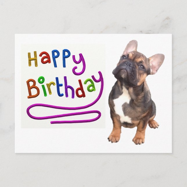Postal Französische Bulldogge Birthday French Bulldog (Anverso)