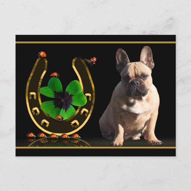 Postal Französische Bulldogge Hufeisen French Bulldog (Anverso)