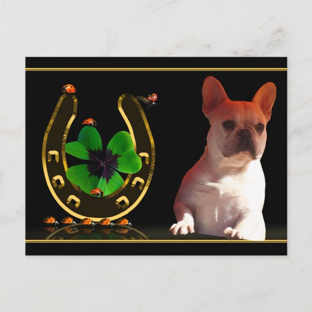 Postal Französische Bulldogge Hufeisen French Bulldog (Anverso)