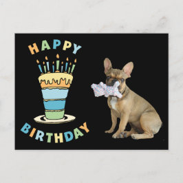 Postal französische Bulldogge Kerzen French Bulldog 