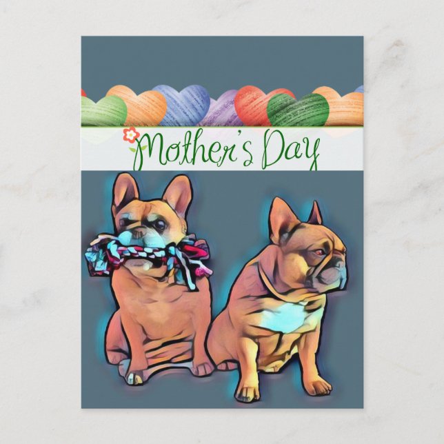 Postal Französische Bulldogge Muttertag French Bulldog (Anverso)