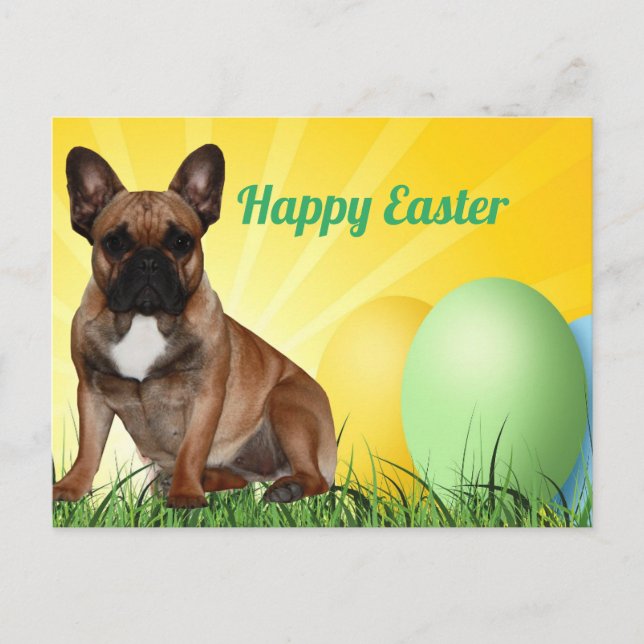 Postal französische Bulldogge Ostern French Bulldog  (Anverso)