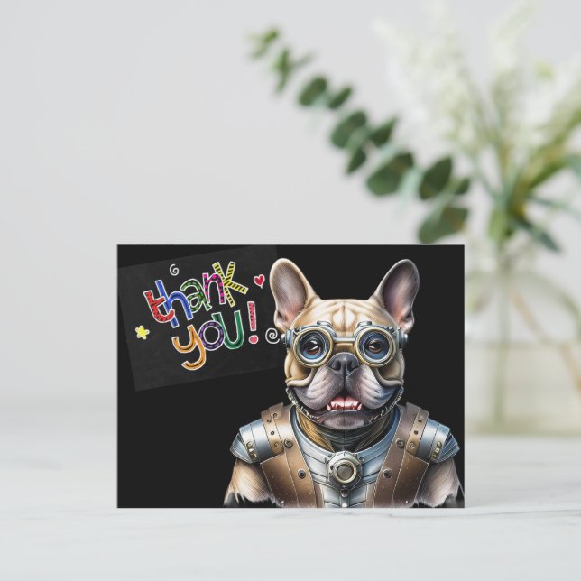 Postal Französische Bulldogge Roboter Vatertag (Anverso de pie)