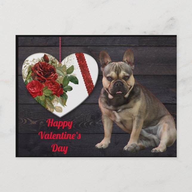 Postal Französische Bulldogge Valentinstag French Bulldog (Anverso)