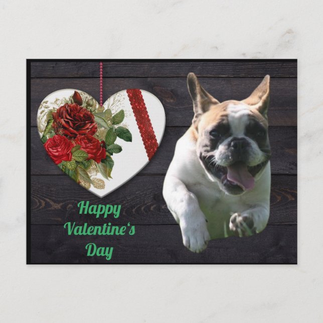 Postal Französische Bulldogge Valentinstag French Bulldog (Anverso)