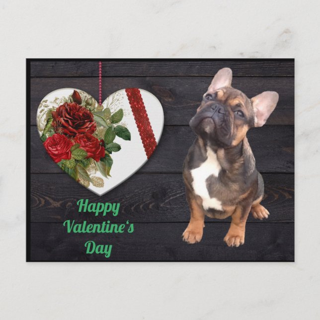 Postal Französische Bulldogge Valentinstag French Bulldog (Anverso)