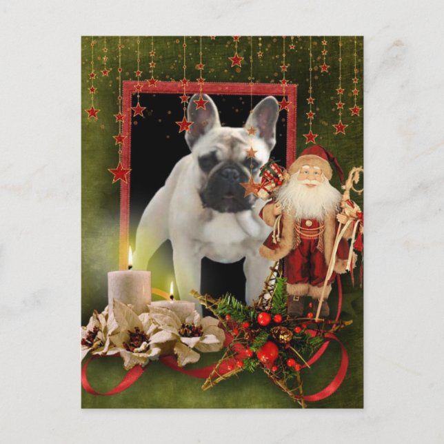 Postal Französische Bulldogge Weihnachtskarte (Anverso)
