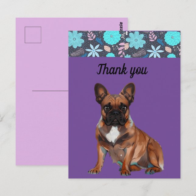 Postal  französische Bulldoggen Dankeschön French Bulldog (Anverso / Reverso)