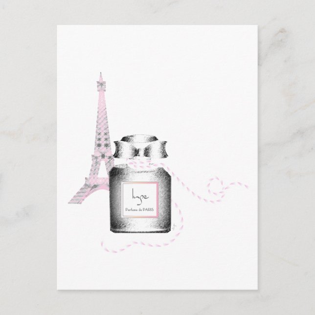 Postal Frasco de Parfum con Torre Eiffel y Rope (Anverso)