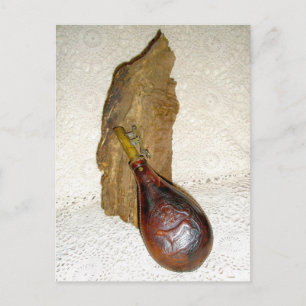 Postal Frasco en polvo de cuero antiguo