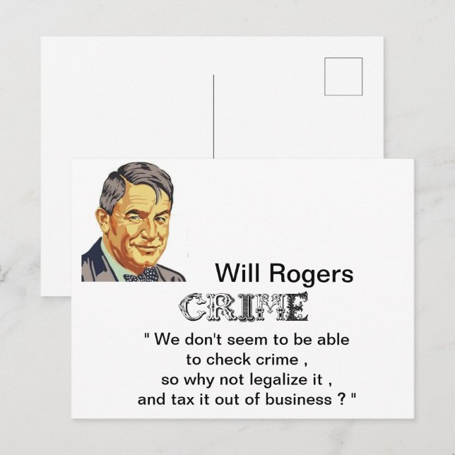 POSTAL FRASE DE WILL ROGERS #13 (Anverso / Reverso)