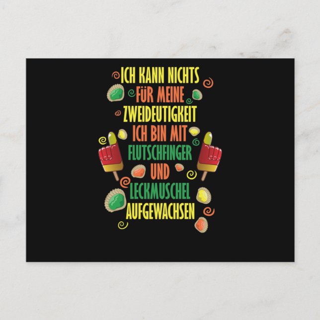 Postal Frases ambiguas / Dedos resbalosos y concha para l (Anverso)