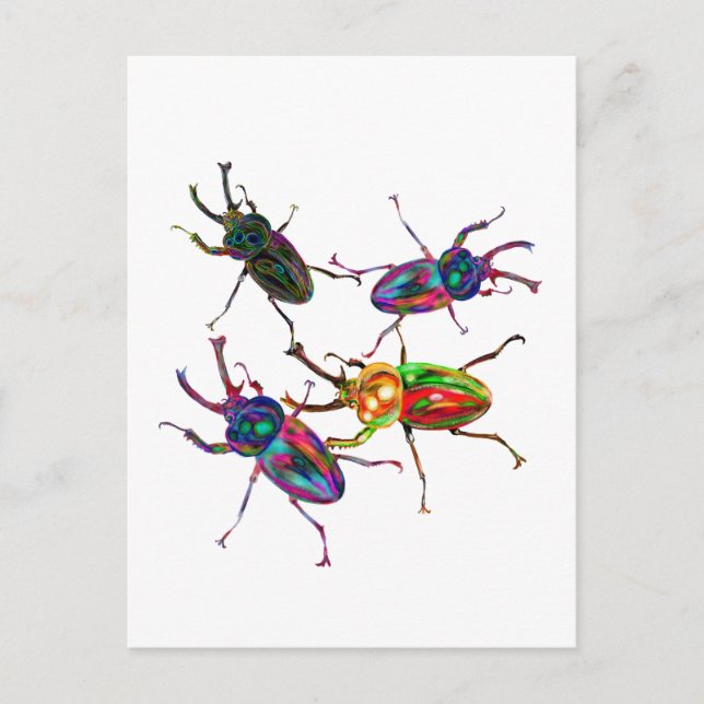 Postal Freaky Guay Rainbow Stag Beetles (Anverso)
