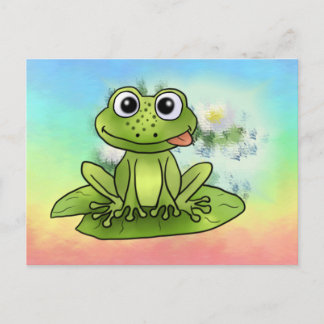 Postal frecher Frosch im Teich Postkarte