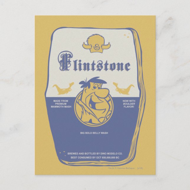 Postal Fred Flintston Big Bold Belly Wash (Anverso)