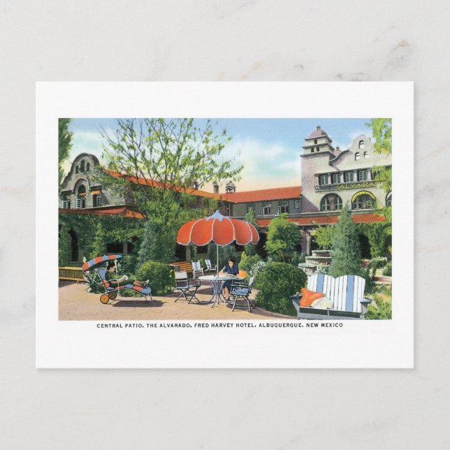 Postal Fred Harvey Hotel, Albuquerque, Nuevo México (Anverso)