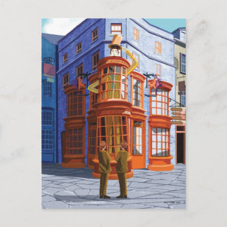 Postal Fred y George en el asistente de Weasley Wheezes