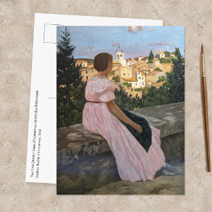 Postal Frederic Bazille - El vestido rosa