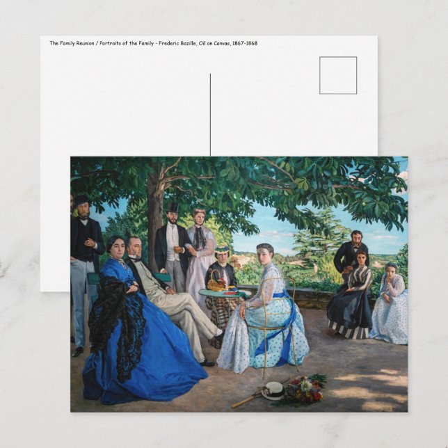 Postal Frederic Bazille - La Reunión Familiar (Anverso / Reverso)