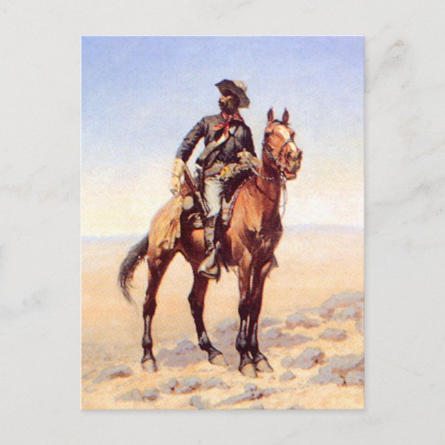 Postal Frederic Remington Arte Occidental "Caballero Negr (Anverso)