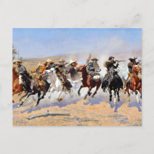 Postal Frederic Remington Dash para la madera