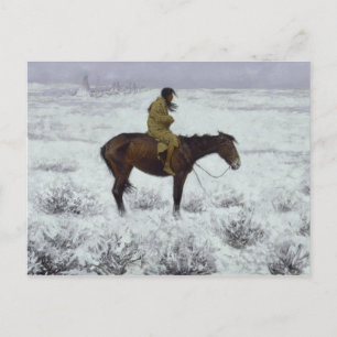 Postal Frederic Remington - El chico del rebaño