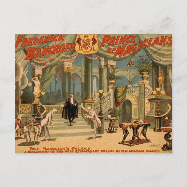 Postal Frederick Bancroft, "El Palacio del Magician" (Anverso)