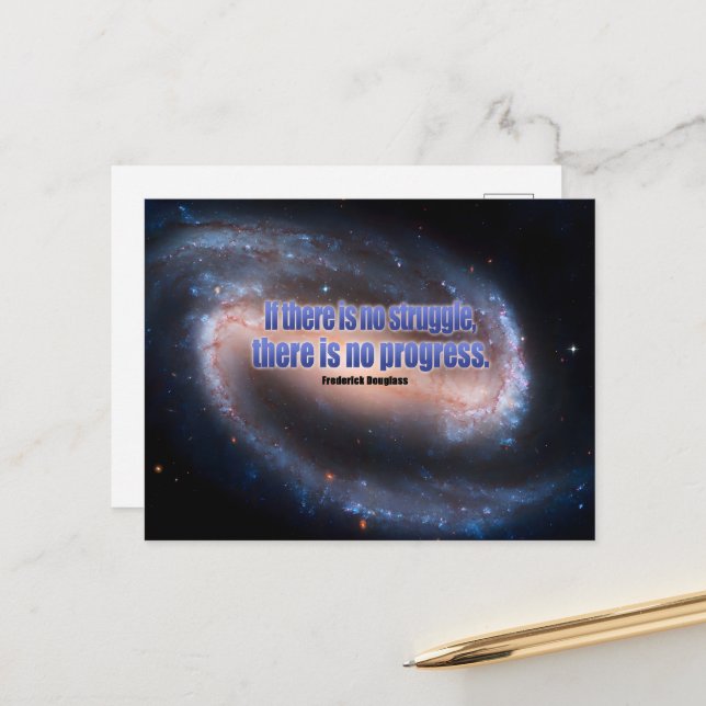 Postal Frederick Douglass cita Inspiradora "Progreso" (Anverso/Reverso In Situ)